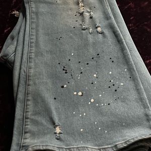 Paint Splatter Flare Jeans